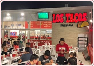 Fachada de Los Tacos Parrillada sucursal Rómulo Garza en San Nicolás
